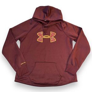 Under Armour Womens Hoodie Hooded Sweatshirt Loose Fit ColdGear Purple Large